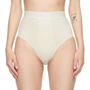 SKIMS Cotton Rib Briefs in Bone